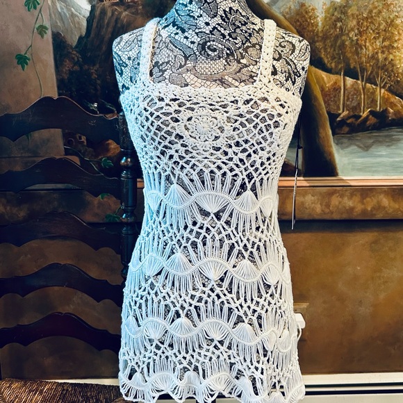 ✨💖 White Crochet Tank Tunic 💖 - Picture 2 of 8